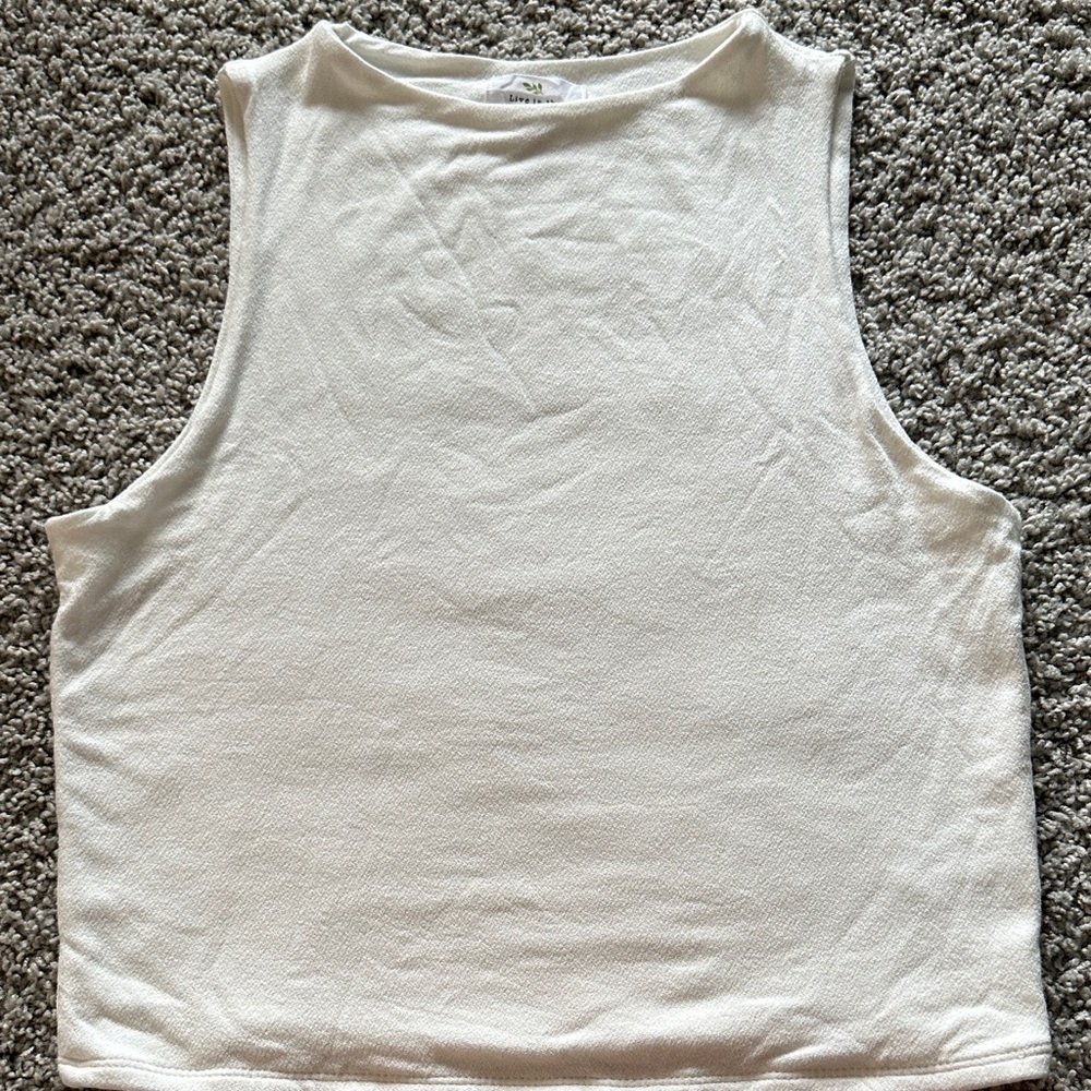 Chic Cream Sleeveless Tank Top